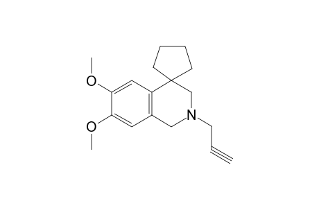 Isoquinoline, 1,2,3,4-tetrahydro-6,7-dimethoxy-2-(prop-2-ynyl)-4-spiro-cyclohexane-