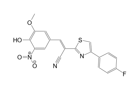 (2E)-2-[4-(4-fluorophenyl)-1,3-thiazol-2-yl]-3-(4-hydroxy-3-methoxy-5-nitrophenyl)-2-propenenitrile