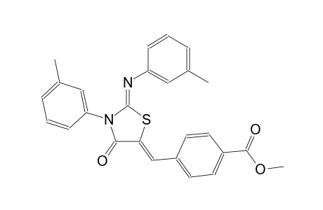 methyl 4-((Z)-{(2Z)-3-(3-methylphenyl)-2-[(3-methylphenyl)imino]-4-oxo-1,3-thiazolidin-5-ylidene}methyl)benzoate