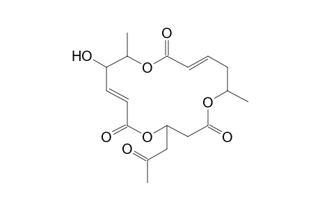 (7E,13E)-10,16-dimethyl-9-oxidanyl-4-(2-oxidanylidenepropyl)-1,5,11-trioxacyclohexadeca-7,13-diene-2,6,12-trione