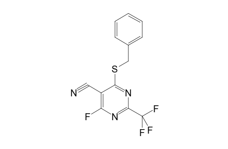 4-Benzylsulfanyl-6-fluoro-2-trifluoromethyl-pyrimidine-5-carbonitrile