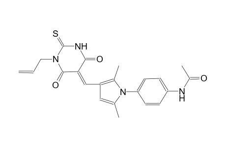 N-(4-{3-[(E)-(1-allyl-4,6-dioxo-2-thioxotetrahydro-5(2H)-pyrimidinylidene)methyl]-2,5-dimethyl-1H-pyrrol-1-yl}phenyl)acetamide
