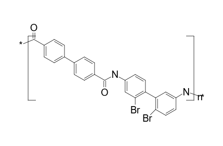 Aromatic polyamide on the basis of 2,2'-dibromobenzidine and 4,4'-dicarboxybiphenyl