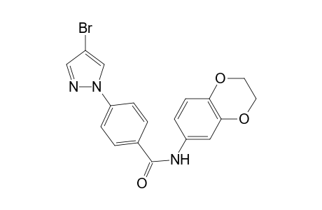 4-(4-bromo-1H-pyrazol-1-yl)-N-(2,3-dihydro-1,4-benzodioxin-6-yl)benzamide