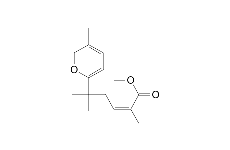 2-Hexenoic acid, 2,5-dimethyl-5-(3-methyl-2H-pyran-6-yl)-, methyl ester