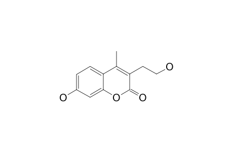 OCIMARIN;7-HYDROXY_3-(2-HYDROXYETHYL)-4-METHYL-2-H-1-BENZOPYRAN-2-ONE