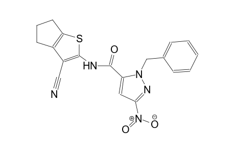 1-benzyl-N-(3-cyano-5,6-dihydro-4H-cyclopenta[b]thien-2-yl)-3-nitro-1H-pyrazole-5-carboxamide