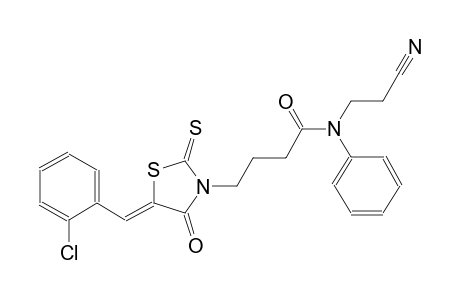 4-[(5Z)-5-(2-chlorobenzylidene)-4-oxo-2-thioxo-1,3-thiazolidin-3-yl]-N-(2-cyanoethyl)-N-phenylbutanamide
