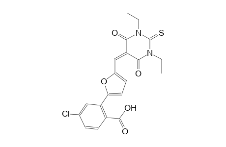 4-chloro-2-{5-[(1,3-diethyl-4,6-dioxo-2-thioxotetrahydro-5(2H)-pyrimidinylidene)methyl]-2-furyl}benzoic acid