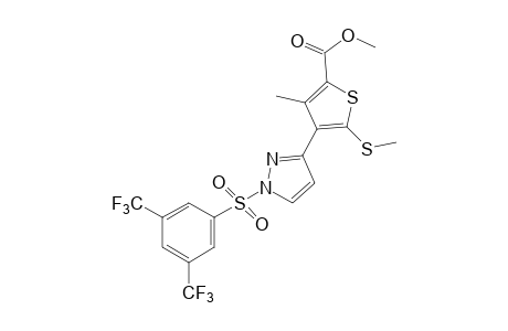 4-{1-[(alpha,alpha,alpha,alpha',alpha',alpha'-HEXAFLUORO-3,5-XYLYL)SULFONYL]PYRAZOL-3-YL}-3-METHYL-5-(METHYLTHIO)-2-THIOPHENECARBOXYLIC ACID, METHYL ESTER