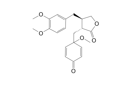 (3R,4R)-3-[(4-keto-1-methoxy-cyclohexa-2,5-dien-1-yl)methyl]-4-veratryl-tetrahydrofuran-2-one