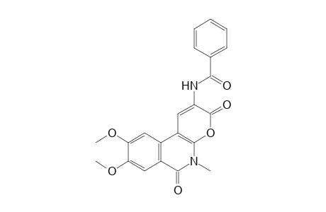 2-(Benzylamino)-5,6-dihydro-8.9-dimethoxy-5-methyl-3,6-dioxo-3H-pyrano[2,3-c]isoquinoline