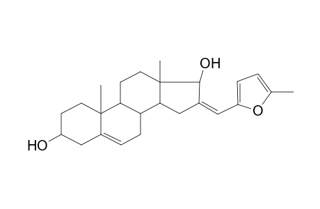 (16Z)-10,13-dimethyl-16-[(5-methyl-2-furanyl)methylidene]-1,2,3,4,7,8,9,11,12,14,15,17-dodecahydrocyclopenta[a]phenanthrene-3,17-diol