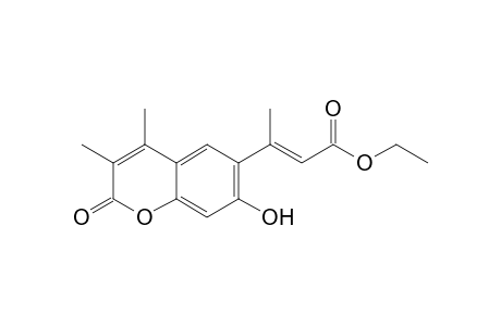 (E)-3-(7-hydroxy-2-keto-3,4-dimethyl-chromen-6-yl)but-2-enoic acid ethyl ester