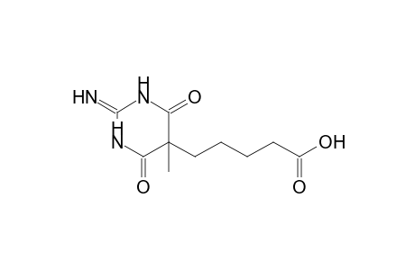 5-(2-imino-5-methyl-4,6-dioxohexahydro-5-pyrimidinyl)pentanoic acid