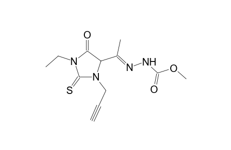 Methyl 2-{1-[1-ethyl-5-oxo-3-(2-propynyl)-2-thioxo-4-imidazolidinyl]ethylidene}-1-hydrazinecarboxylate