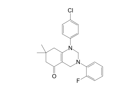 1-(4-Chlorophenyl)-7,7-dimethyl-3-(2-fluorophenyl)-5-oxo-1,2,3,4,5,6,7,8-octahydroquinazoline