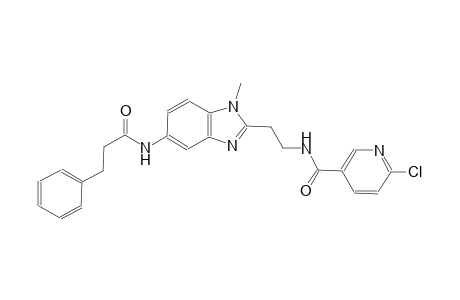 3-pyridinecarboxamide, 6-chloro-N-[2-[1-methyl-5-[(1-oxo-3-phenylpropyl)amino]-1H-benzimidazol-2-yl]ethyl]-