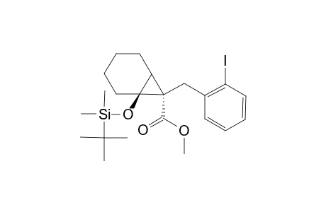 METHYL-1-(TERT.-BUTYLDIMETHYLSILOXY)-7-(2-IODOBENZYL)-BICYCLO-[4.0.1]-HEPTANE-7-CARBOXYLATE