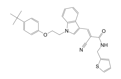 (2E)-3-{1-[2-(4-tert-butylphenoxy)ethyl]-1H-indol-3-yl}-2-cyano-N-(2-thienylmethyl)-2-propenamide