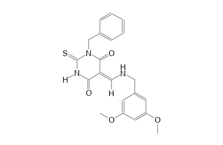 (5Z)-1-benzyl-5-{[(3,5-dimethoxybenzyl)amino]methylene}-2-thioxodihydro-4,6(1H,5H)-pyrimidinedione