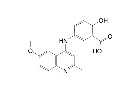 2-Hydroxy-5-[(6-methoxy-2-methyl-4-quinolinyl)amino]benzoic acid