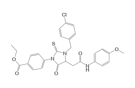 ethyl 4-{3-(4-chlorobenzyl)-4-[2-(4-methoxyanilino)-2-oxoethyl]-5-oxo-2-thioxo-1-imidazolidinyl}benzoate