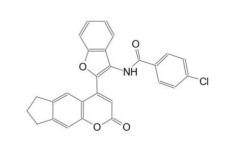 benzamide, 4-chloro-N-[2-(2,6,7,8-tetrahydro-2-oxoindeno[5,6-b]pyran-4-yl)-3-benzofuranyl]-