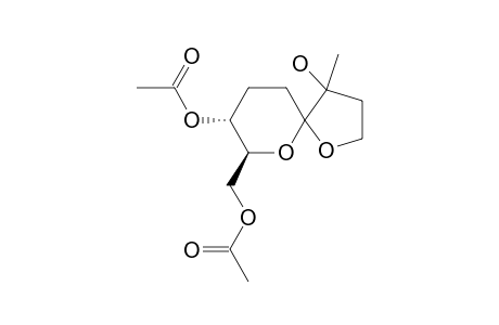 SPIRO-1-2'-[3'-METHYL-3'-TETRAHYDROFURANOL]-4,6-DI-O-ACETYL-2,3-DIDEOXY-BETA-D-ERYTHRO-TRANS-HEXOPYRANOSIDE