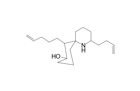 2-(3'-Buten-1'-yl)-6-spiro[2"-(4'"-penten-1'"-yl)-3"-hydroxycyclohexano]-piperidine