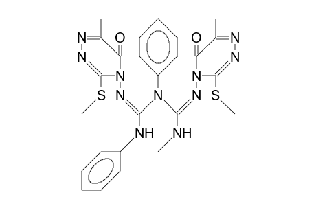 2,4-Bis(6-methyl-3-methylthio-5-oxo-4,5-dihydro-1,2,4-triazin-4-yl)-5-methyl-1,3-diphenyl-biguanide