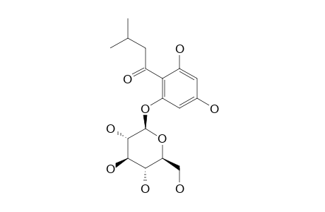 2-BETA-D-GLUCOPYRANOSYLOXY-4,6-DIHYDROXYISOVALEROPHENONE