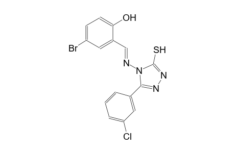 4-bromo-2-((E)-{[3-(3-chlorophenyl)-5-sulfanyl-4H-1,2,4-triazol-4-yl]imino}methyl)phenol