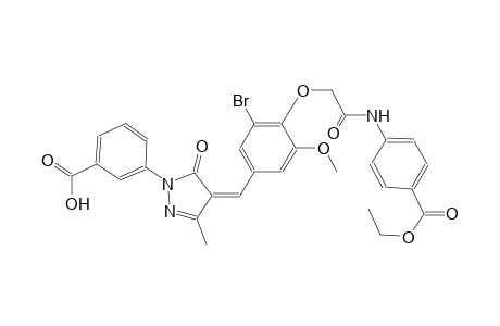 3-[(4Z)-4-(3-bromo-4-{2-[4-(ethoxycarbonyl)anilino]-2-oxoethoxy}-5-methoxybenzylidene)-3-methyl-5-oxo-4,5-dihydro-1H-pyrazol-1-yl]benzoic acid