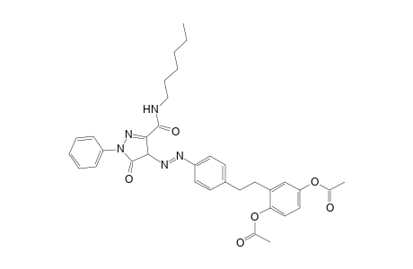 1H-pyrazole-3-carboxamide, 4-[2-[4-[2-[2,5-bis(acetyloxy)phenyl]ethyl]phenyl]diazenyl]-N-hexyl-4,5-dihydro-5-oxo-1-phenyl-