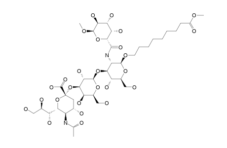 8-METHOXYCARBONYLOCTYL-5-N-ACETYL-ALPHA-NEURAMINYL-(2->3)-BETA-D-GALACTOPYRANOSYL-(1->3)-2-DEOXY-2-(METHYL-ALPHA-L-GALACTOPYRANOSYLURONAMIDE)-BETA