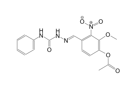 Benzaldehyde, 4-acetoxy-3-methoxy-2-nitro-, 3-phenylsemicarbazide