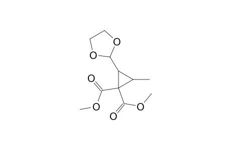 2-(1,3-dioxolan-2-yl)-3-methyl-cyclopropane-1,1-dicarboxylic acid dimethyl ester