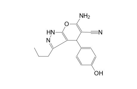 pyrano[2,3-c]pyrazole-5-carbonitrile, 6-amino-1,4-dihydro-4-(4-hydroxyphenyl)-3-propyl-