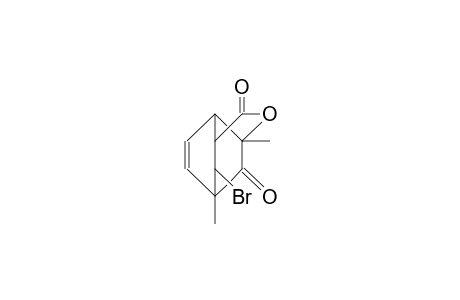 1,3-Dimethyl-7-syn-bromo-3-hydroxy-bicyclo(2.2.2)oct-5-en-2-one-8-carboxylic acid, lactone