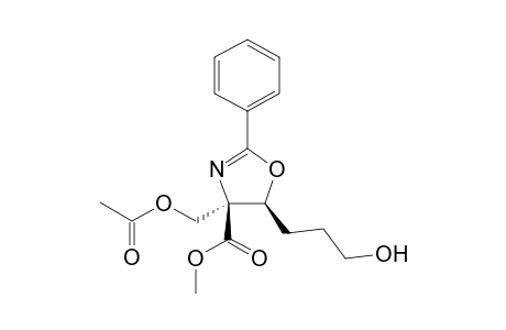(-)-Methyl (4S,5S)-4-Acetoxymethyl-5-(3-hydroxypropyl)-2-phenyl-.delta.(2)-oxazoline-4-carboxylate