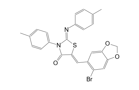 (2Z,5Z)-5-[(6-bromo-1,3-benzodioxol-5-yl)methylene]-3-(4-methylphenyl)-2-[(4-methylphenyl)imino]-1,3-thiazolidin-4-one