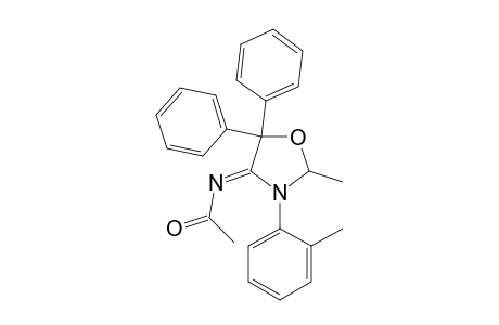 Acetamide, N-[2-methyl-3-(2-methylphenyl)-5,5-diphenyl-4-oxazolidinylidene]-