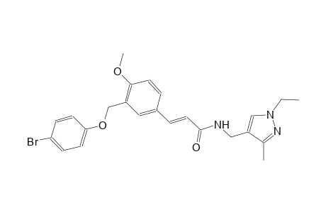 (2E)-3-{3-[(4-bromophenoxy)methyl]-4-methoxyphenyl}-N-[(1-ethyl-3-methyl-1H-pyrazol-4-yl)methyl]-2-propenamide