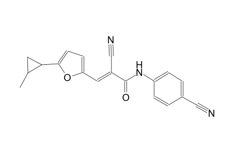 (2E)-2-cyano-N-(4-cyanophenyl)-3-[5-(2-methylcyclopropyl)-2-furyl]-2-propenamide