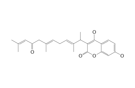 FUKANEMARIN-A;4,7-DIHYDROXY-3-(1,2,6,10-TETRAMETHYL-8-OXO-UNDECA-2-(E),5-(E),9-TRIENYL)-COUMARIN