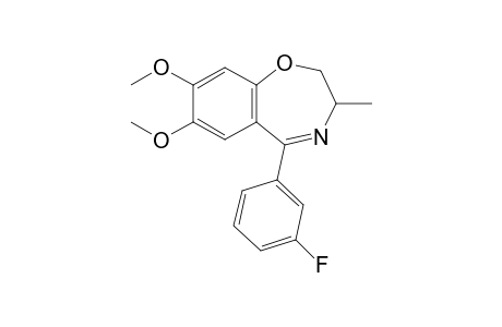 2,3-dihydro-7,8-dimethoxy-5-(m-fluorophenyl)-3-methyl-1,4-benzoxazepine