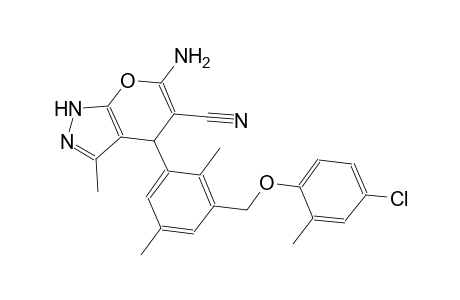 6-amino-4-{3-[(4-chloro-2-methylphenoxy)methyl]-2,5-dimethylphenyl}-3-methyl-1,4-dihydropyrano[2,3-c]pyrazole-5-carbonitrile