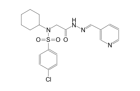 4-chloro-N-cyclohexyl-N-{2-oxo-2-[(2E)-2-(3-pyridinylmethylene)hydrazino]ethyl}benzenesulfonamide
