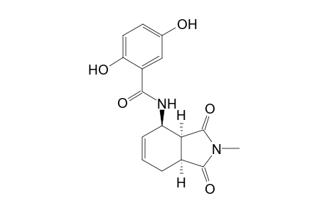 2,5-Dihydroxy-N-((3aS,4R,7aS)-2-methyl-1,3-dioxo-2,3,3a,4,7,7a-hexahydro-1H-isoindol-4-yl)benzamide